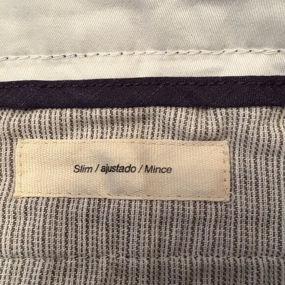 Good Threads Men's Slim Fit Chinos Size 36W 33L. The color is Slate blue - Picture 8 of 9